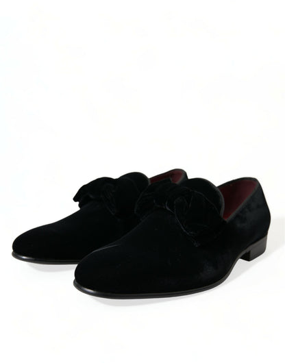 Black Velvet Loafers Formal Dress Shoes