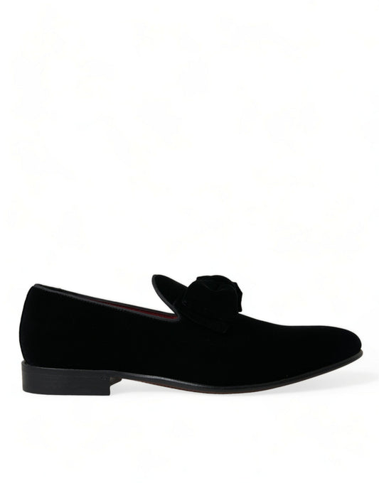 Black Velvet Loafers Formal Dress Shoes