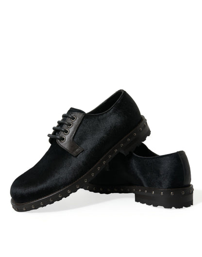 Black Stable Fur Derby SAN PIETRO Dress Shoes