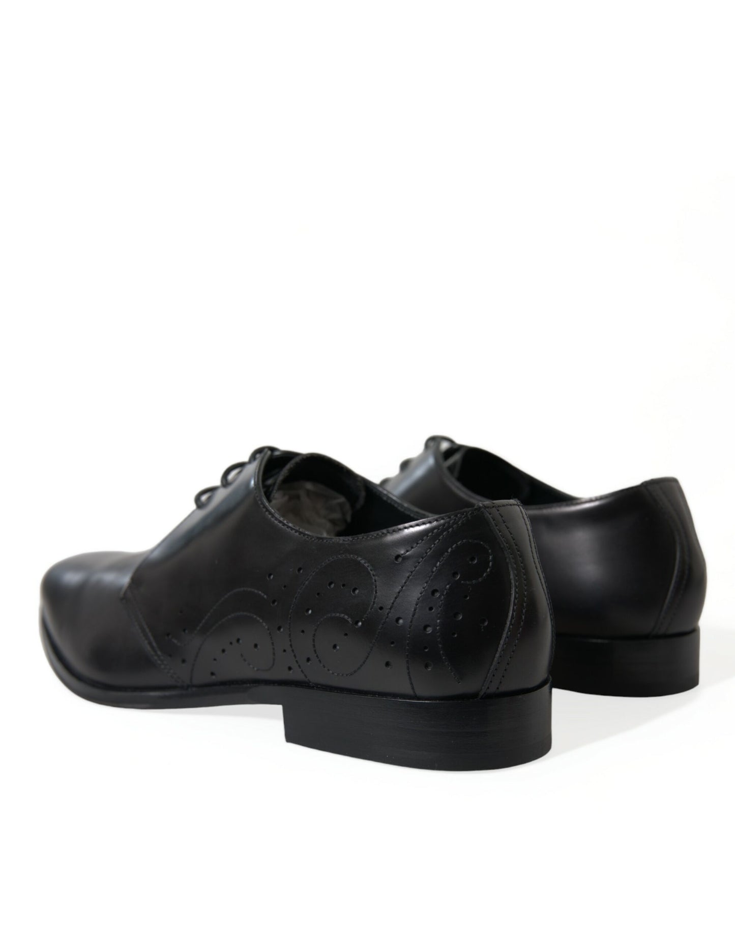 Black Leather Lace Up Formal Derby Dress Shoes