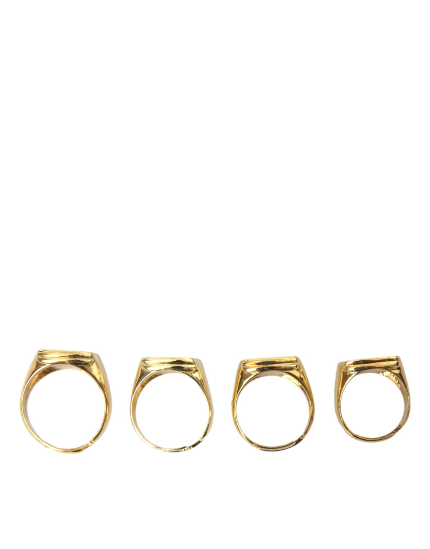 Gold Brass KING Enamel Set of 4 Ring