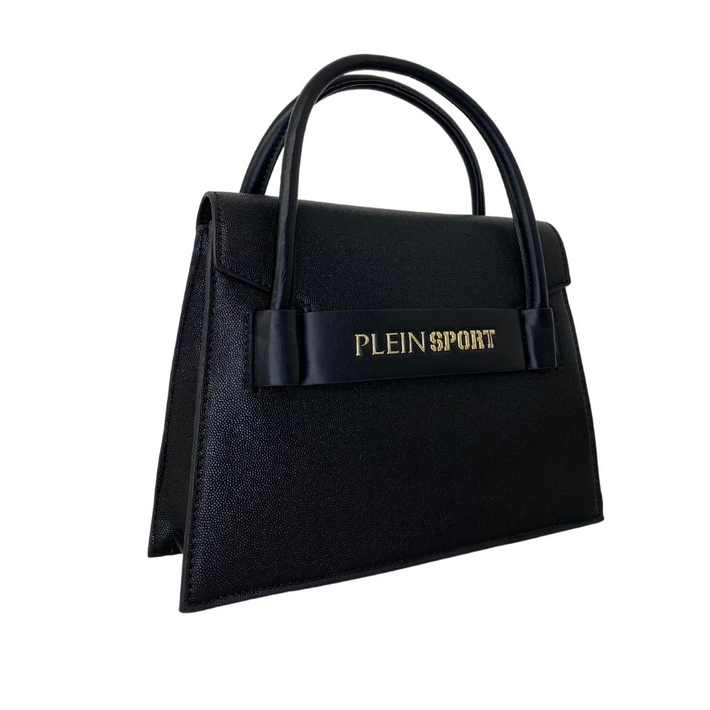 Plein Sport Black Polyurethane Tote Handbag