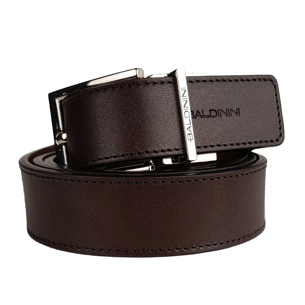 Reversible Calfskin Leather Belt in Rich Brown