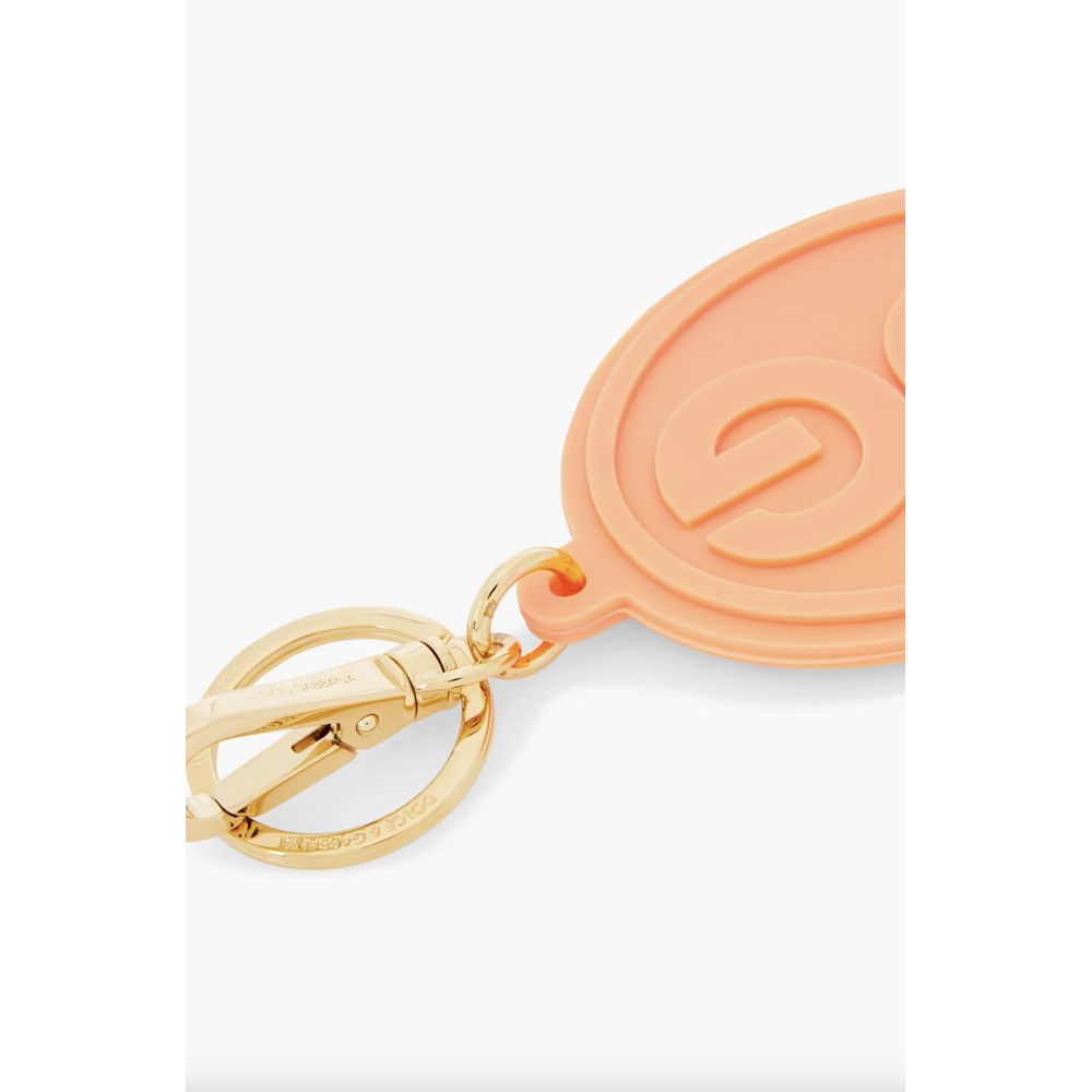 Elegant Orange Keychain with Gold Hardware