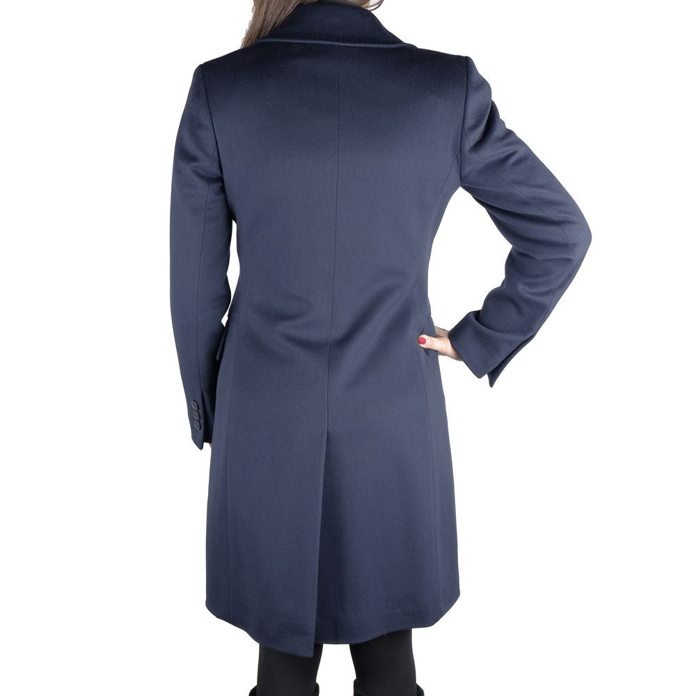 Loro Piana Women's Blue Virgin Wool Long Winter Coat