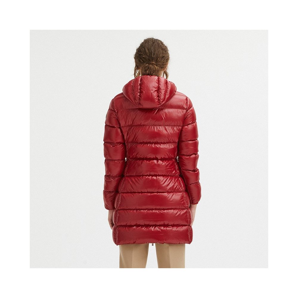 Centogrammi Women's Red Nylon Long Goose Down Jacket