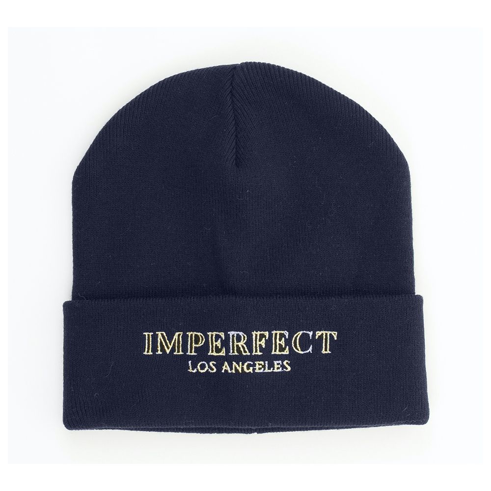 Blue Acrylic Imperfect Los Angeles Logo Beanie Hat