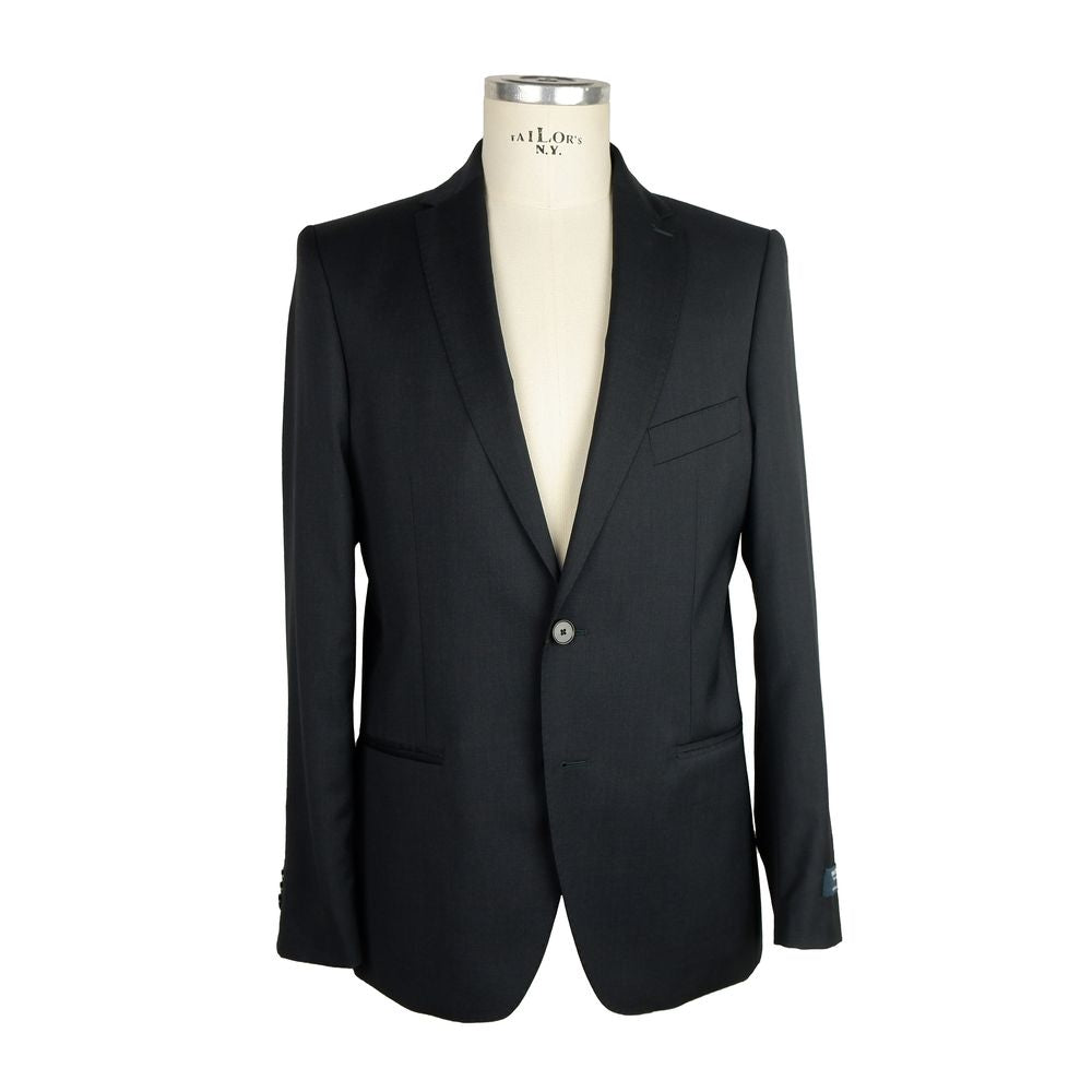 Black Virgin Wool Two Piece Suit