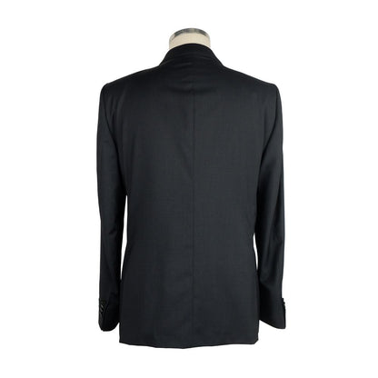 Black Virgin Wool Two Piece Suit