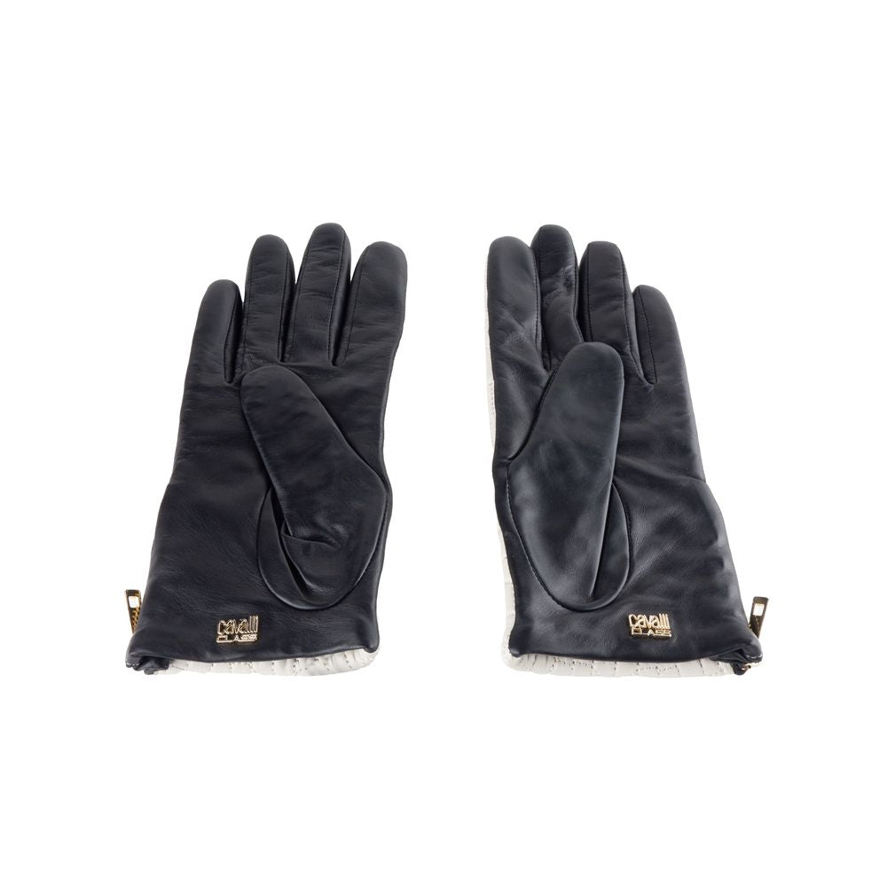 Cavalli Class Quilted Grey Ladies Gloves