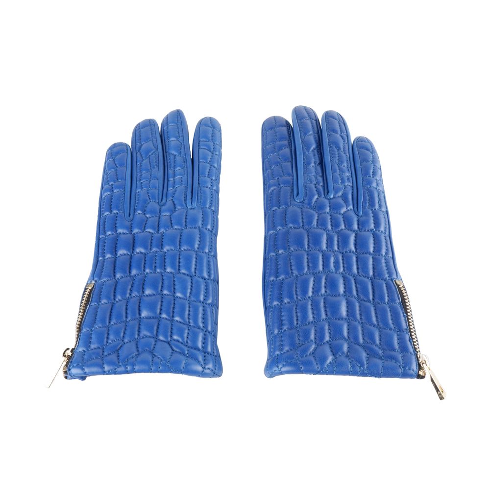 Cavalli Class Quilted Blue Lady Gloves