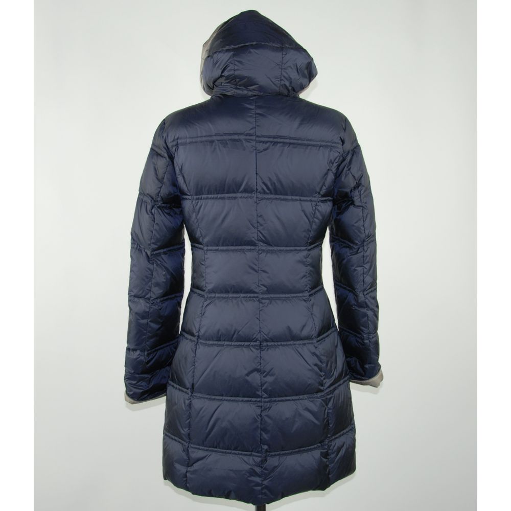 Emilio Romanelli Women's Blue Polyester Long Down Coat with Hood