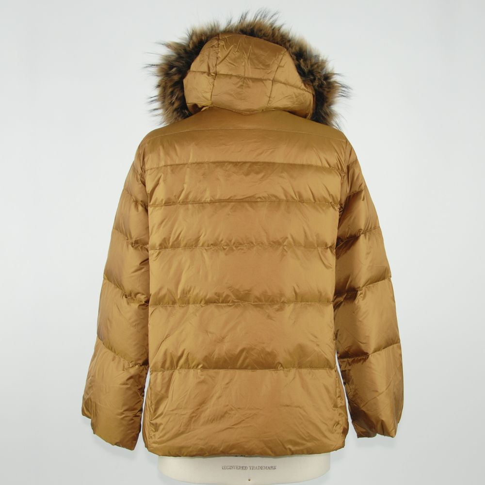 Emilio Romanelli Ladies' Yellow Polyamide Down Jacket with Hood