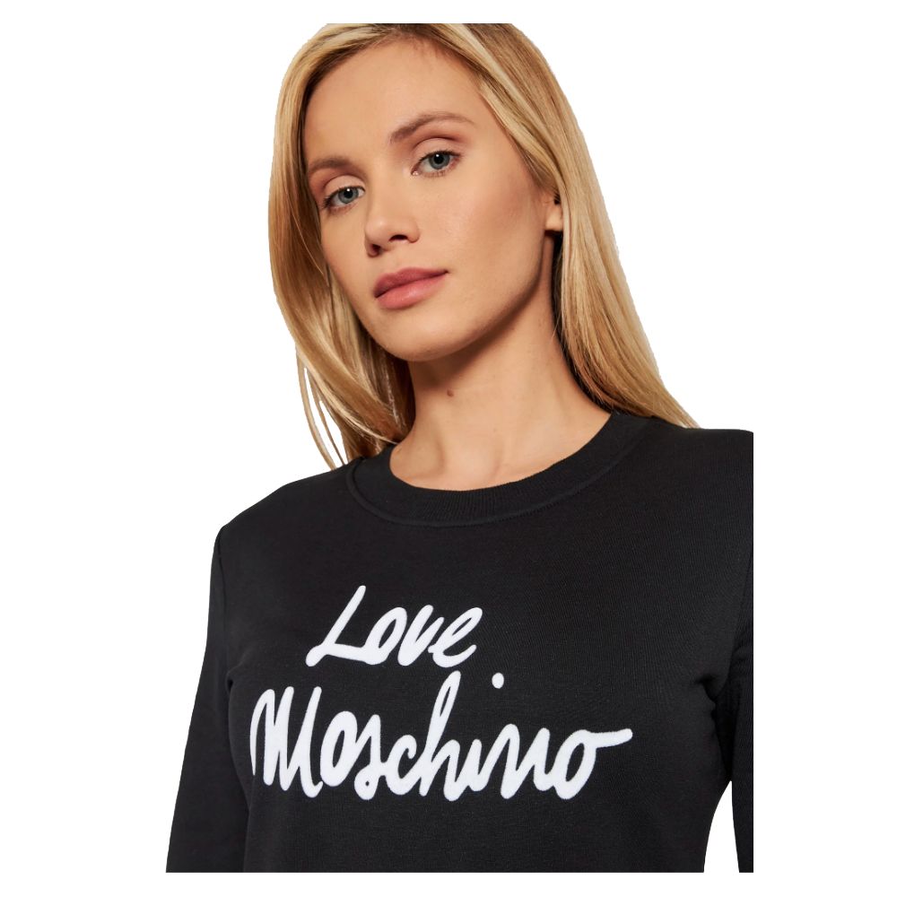 Love Moschino Black Cotton Logo Dress