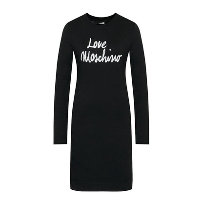 Love Moschino Black Cotton Logo Dress