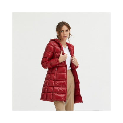 Centogrammi Women's Red Nylon Long Down Jacket