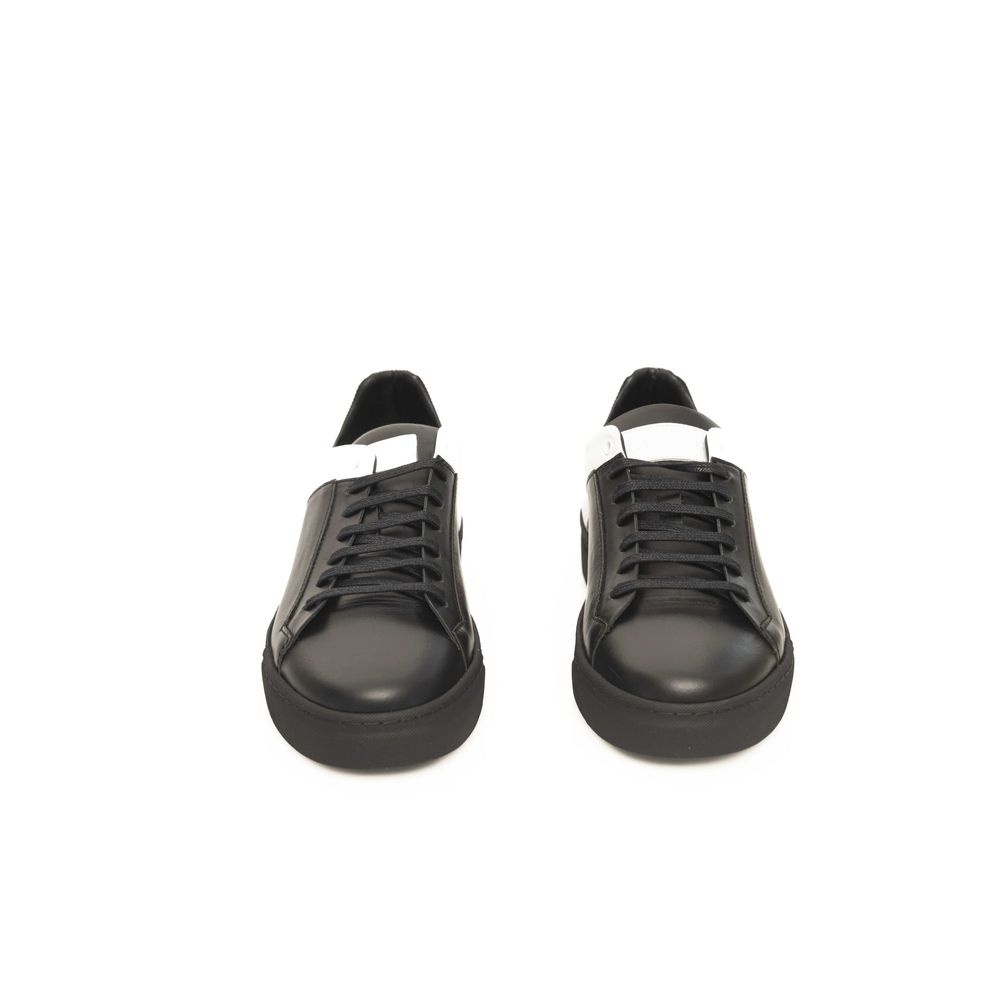 Cerruti 1881 Black And White COW Leather Sneaker