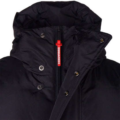 Dsquared² Men's Black Nylon Down Jacket with Hood