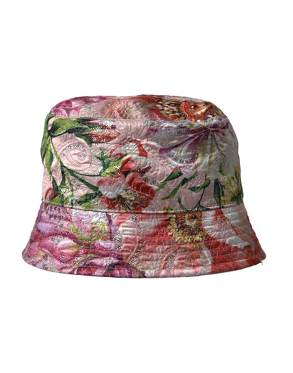 Multicolor Floral Jacquard Bucket Hat Men