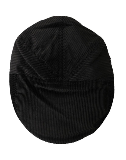 Black Corduroy Crown Newsboy Hat Men