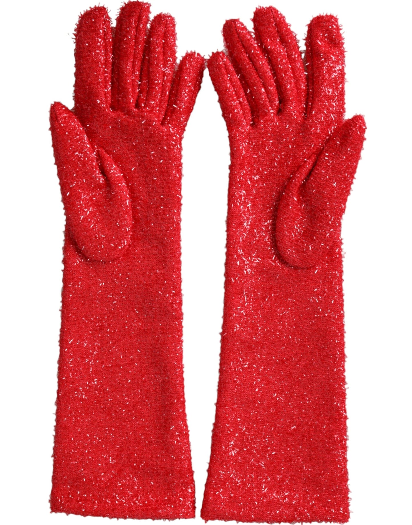 Red Lurex Fantasia Mid Arm Length Gloves