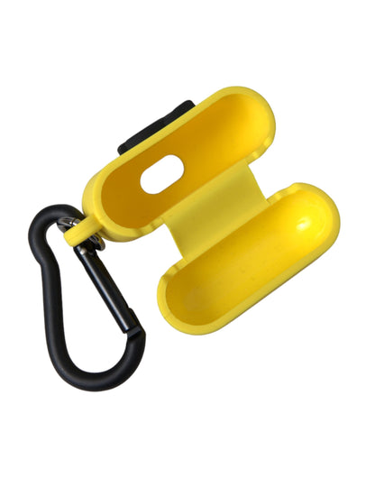 Yellow Silicone Logo Embossed Airpods Case