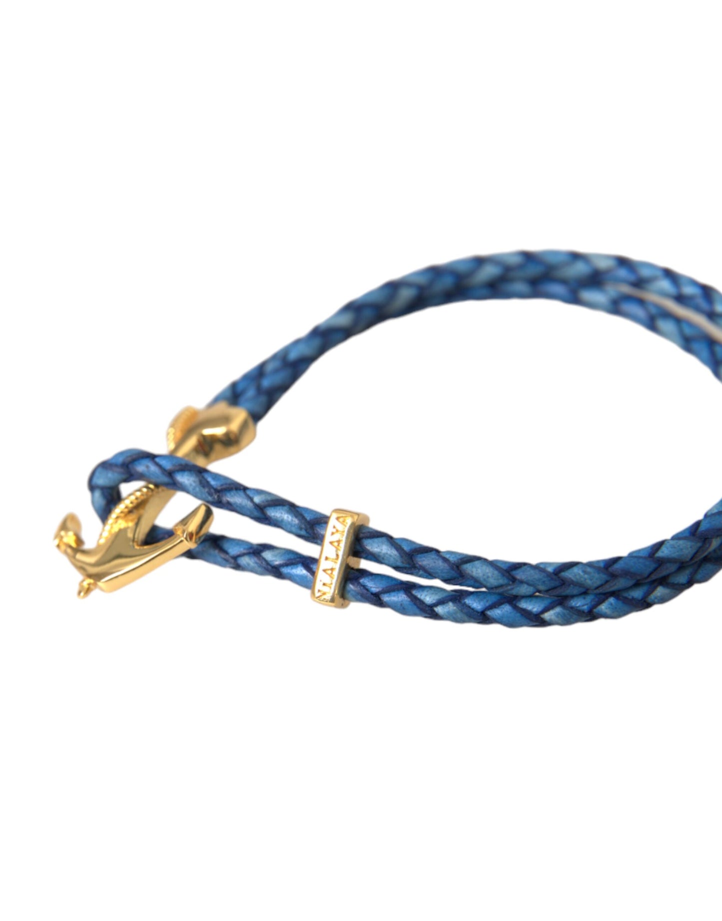 Blue Gold Anchor 925 Silver Charm Bracelet Mens