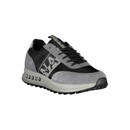 Sleek Gray Sports Sneakers with Contrast Detailing