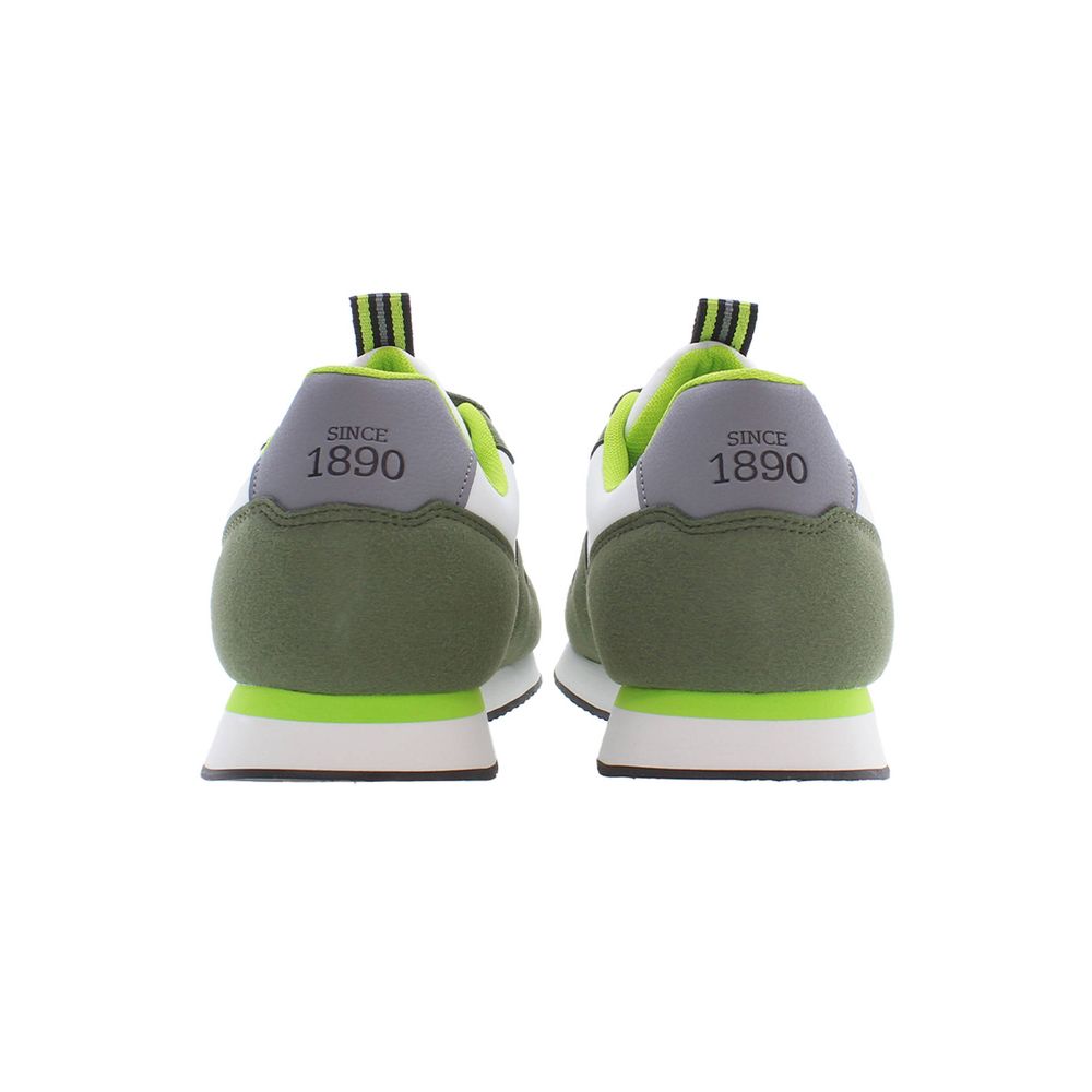 U.S. Polo Assn. Green Lace-Up Sneakers with Contrasting Details