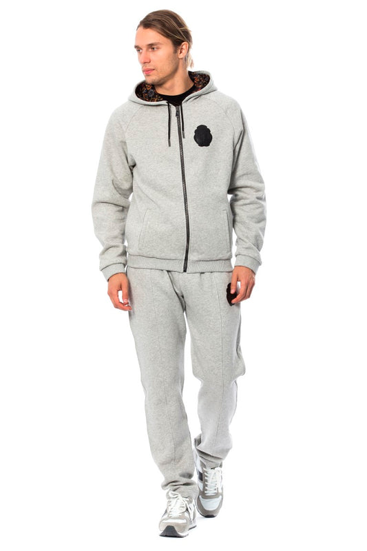 Billionaire Italian Couture Men's Gray Cotton Hooded Sweatsuit