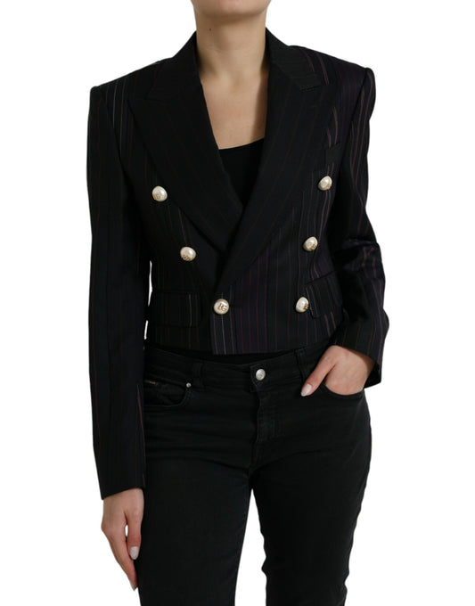 Black Striped SICILIA Double Breasted Jacket