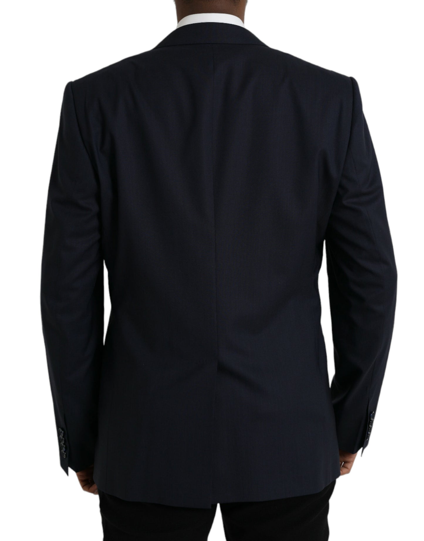 Dark Blue Wool Single Breasted Coat Blazer