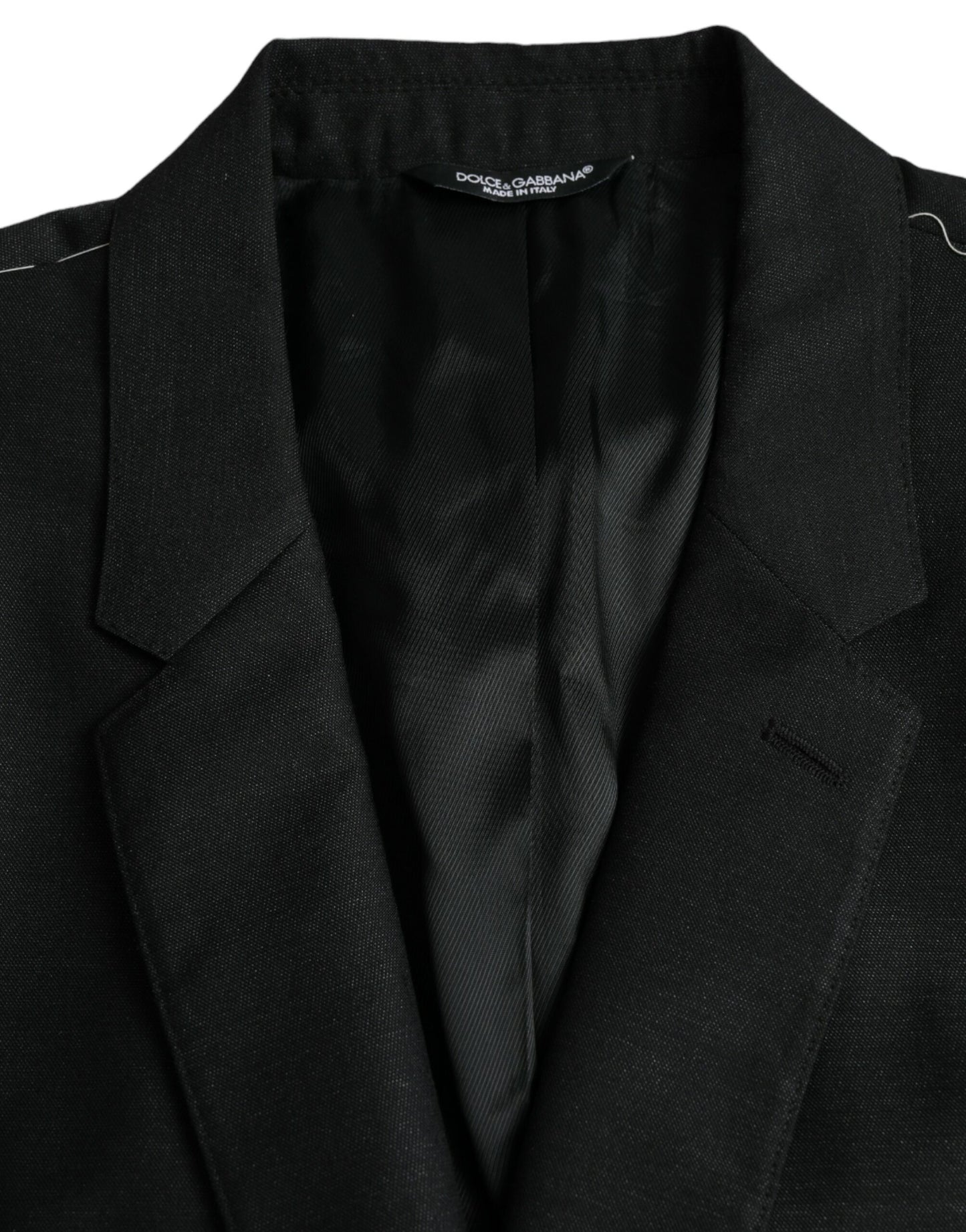 Black Wool Notch SingleBreasted Coat Blazer