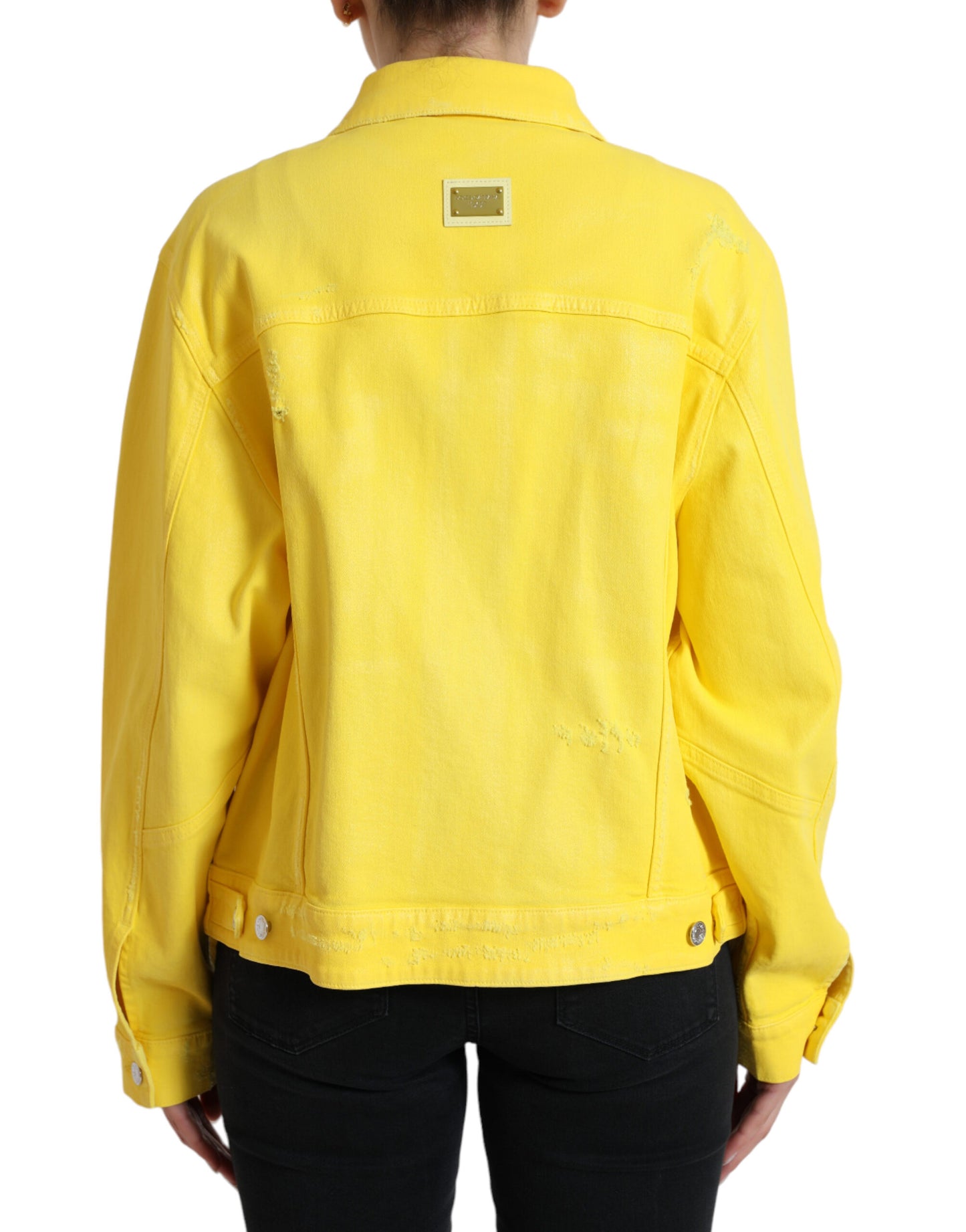 Yellow Cotton DENIM Jeans Coat Jacket