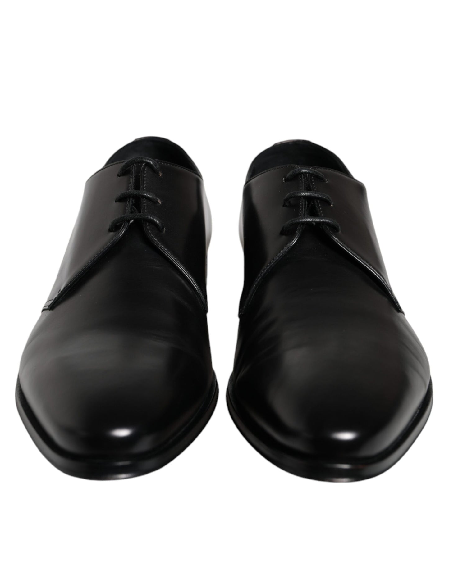 Black Calfskin Leather Derby Men Dress Shoes