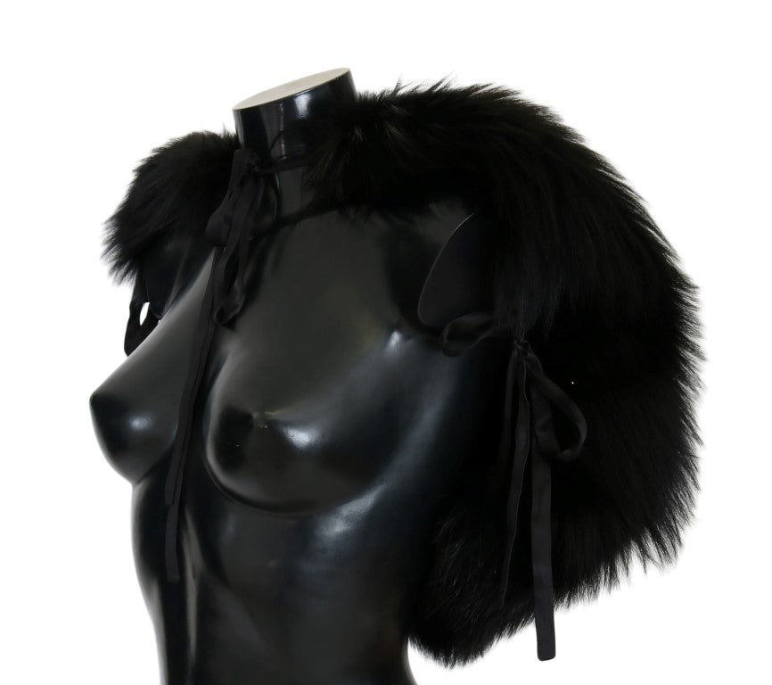 Black Silver Fox Fur Scarf