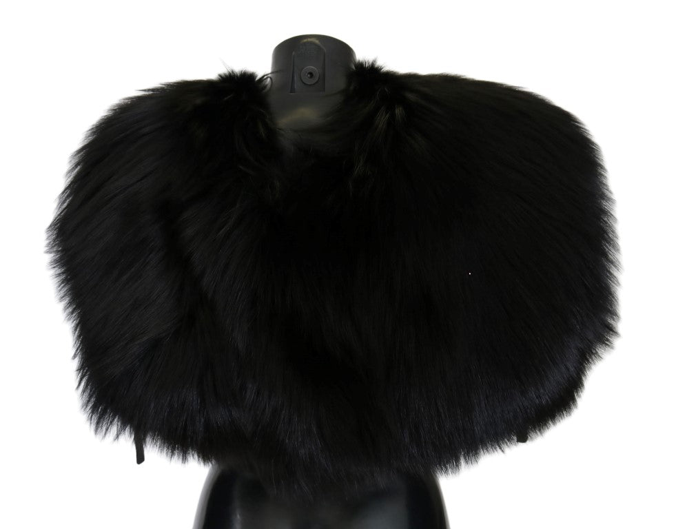 Black Silver Fox Fur Scarf