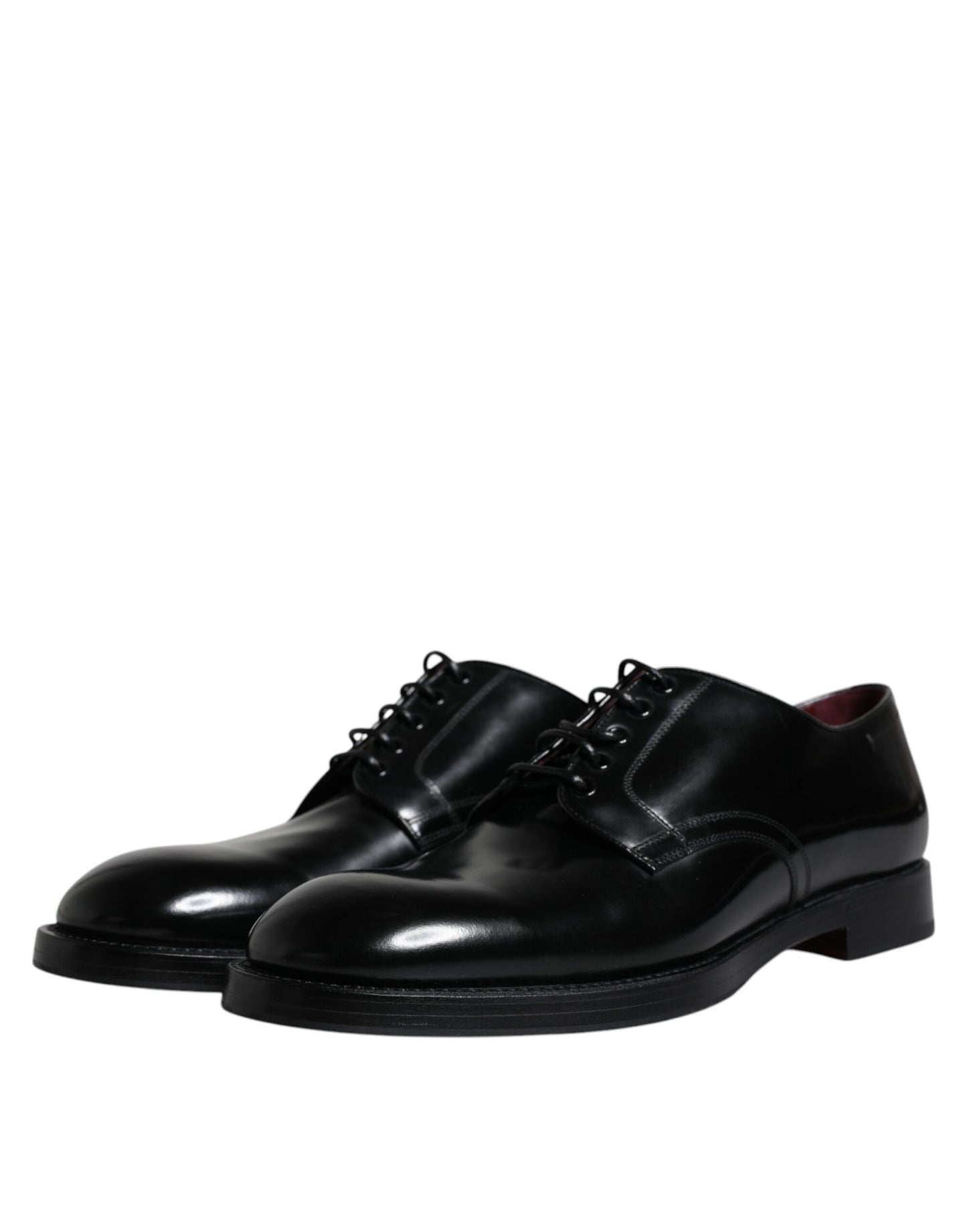 Black Leather Lace Up Men Derby Formal Shoes