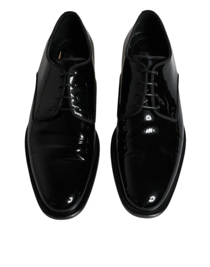 Black Leather Lace Up Men Derby Formal Shoes