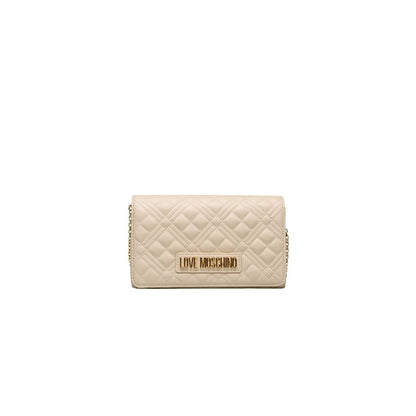 Beige Polyethylene Crossbody Bag