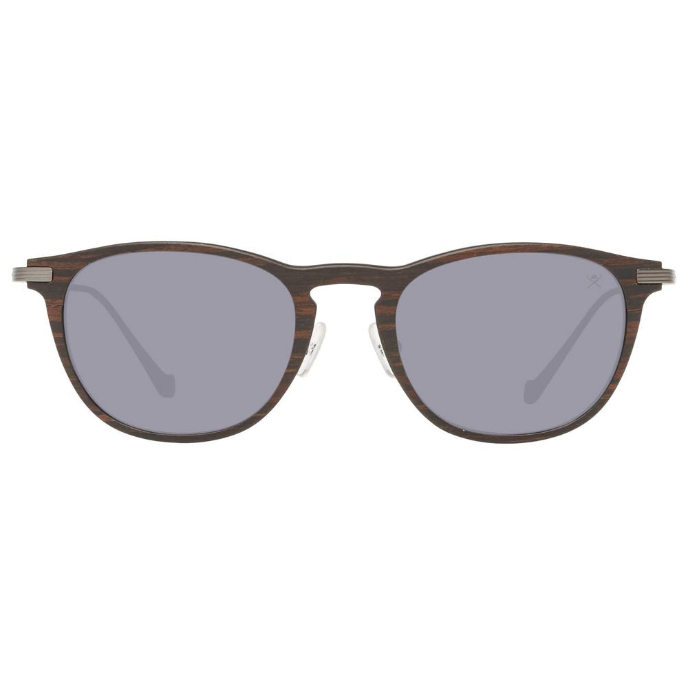 Brown Wood And Metal Sunglasses by Hackett