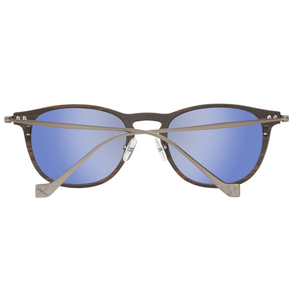 Brown Wood And Metal Sunglasses by Hackett