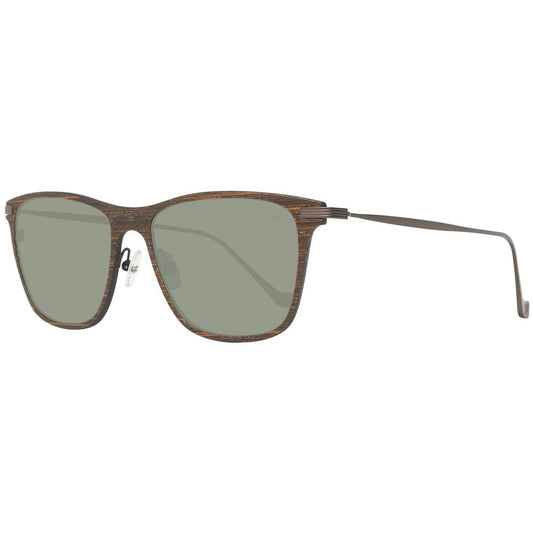 Brown Wood And Metal Sunglasses by Hackett