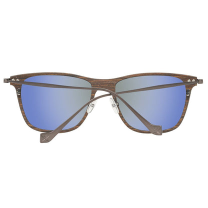 Brown Wood And Metal Sunglasses by Hackett