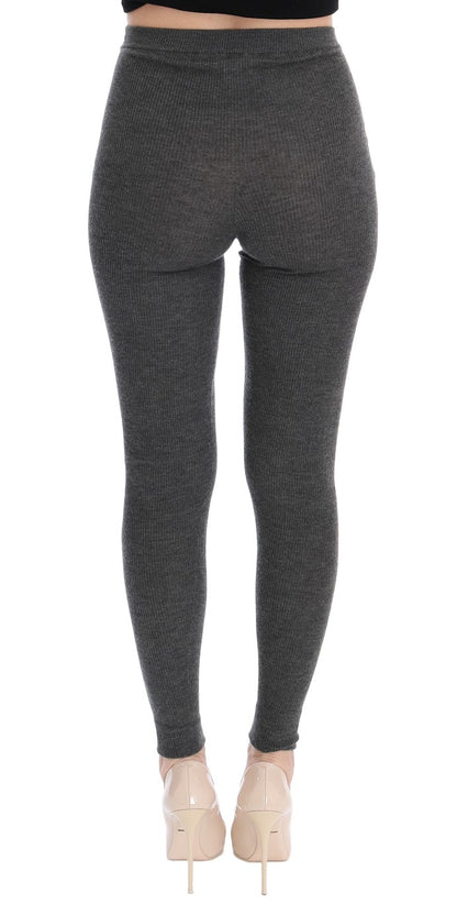 Gray Cashmere Stretch Tights