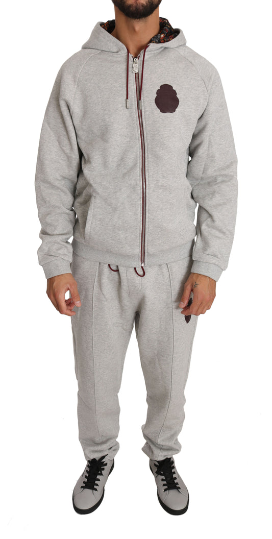 Billionaire Italian Couture Men's Gray Cotton Sweater Pants Tracksuit