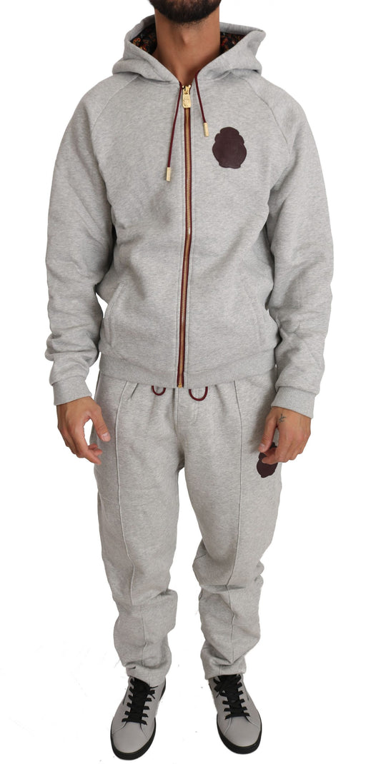 Billionaire Italian Couture Men's Gray Cotton Sweater Pants Tracksuit