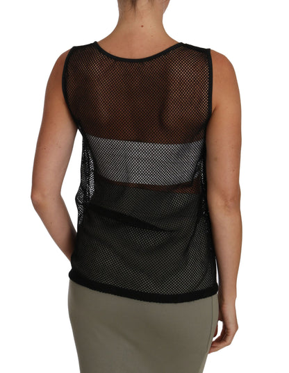 Black Mesh Transparent Blouse T-shirt