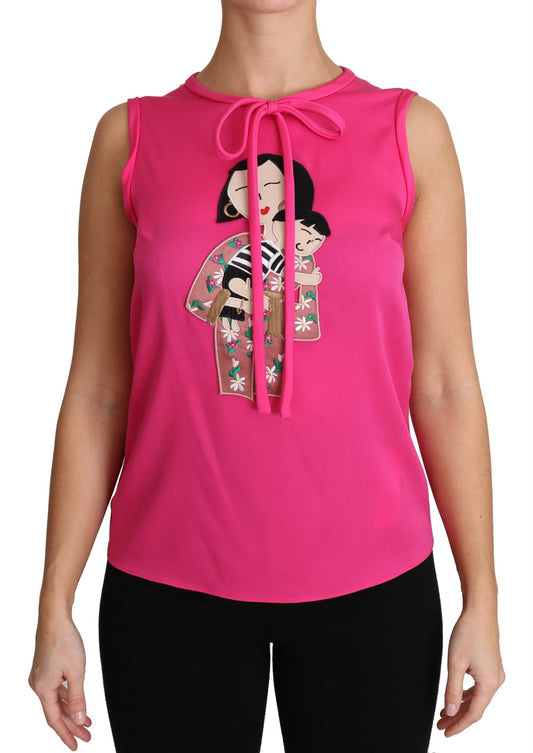 Pink Family Silk Tank  Mama Blouse Top Shirt