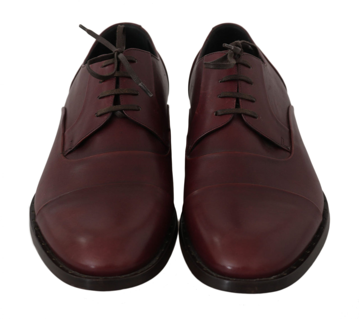 Red Bordeaux Leather Derby Formal Shoes